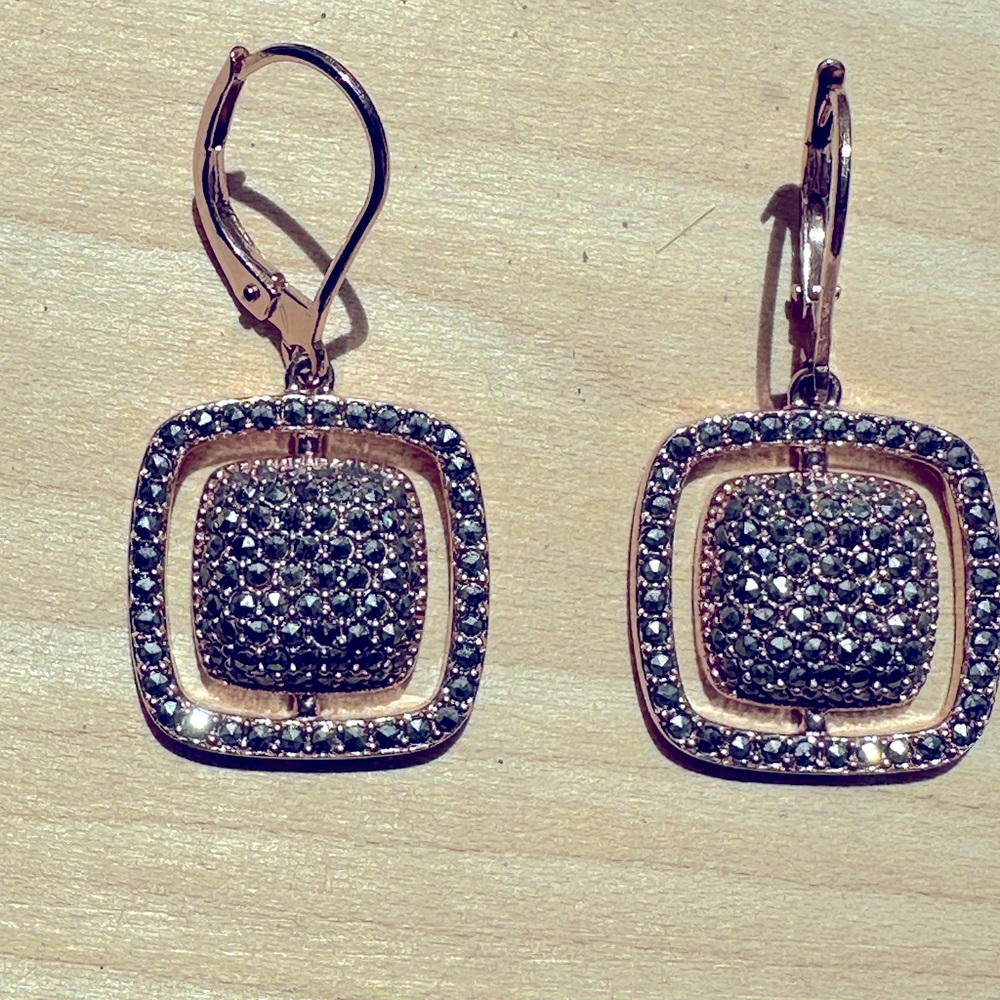 Marcasite Rosegold over Sterling Silver Earrings